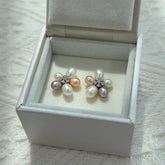 Blooming Moonlight · Pearl Blossom Stud Earrings
